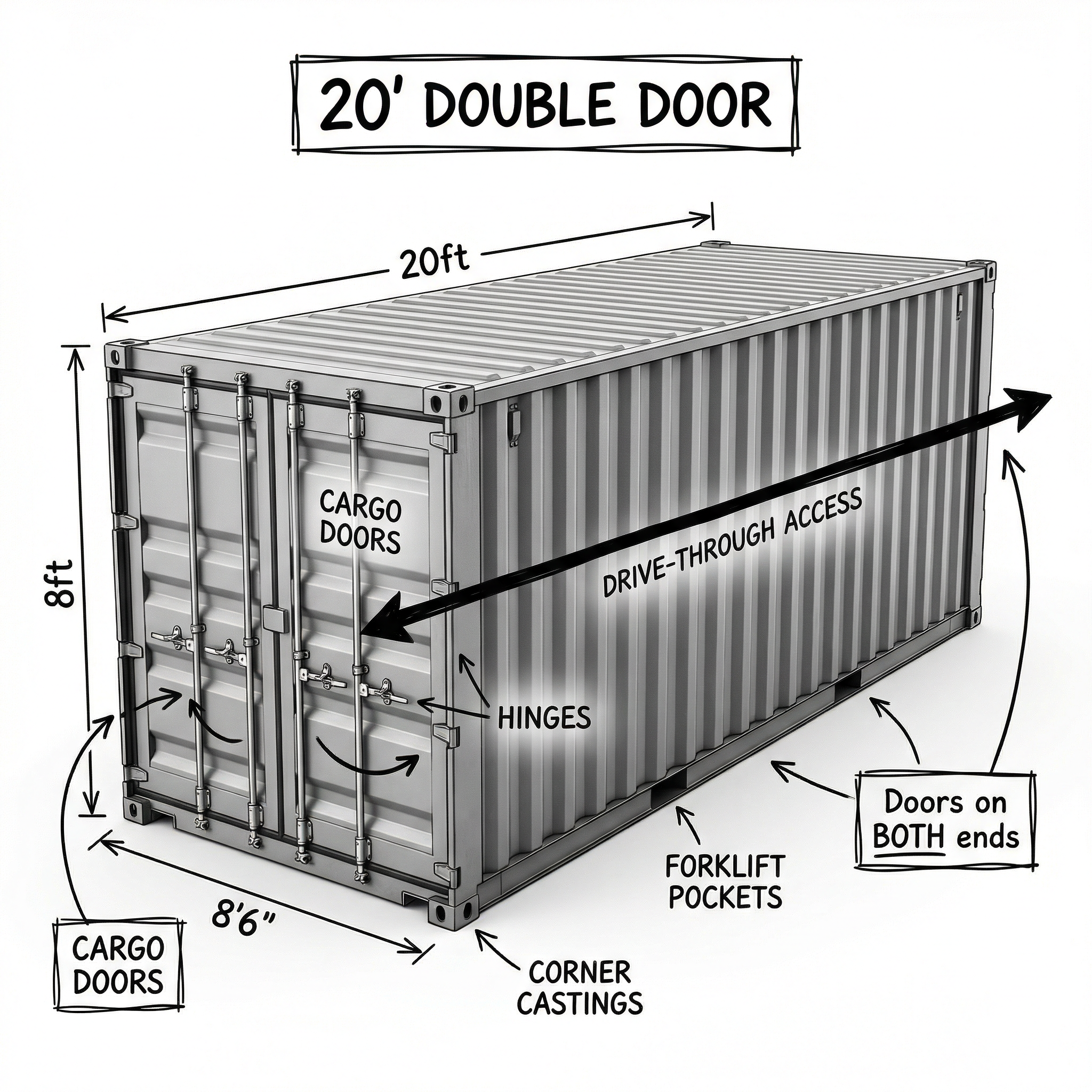 20' Standard Double Door